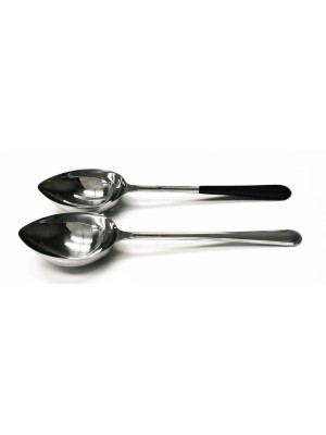 2 oz., 12" Portion Control Solid Spoon w/ Black Handle