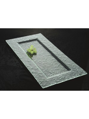 23" x 12" Jade Glass Rectangular Platter, 2.5" deep