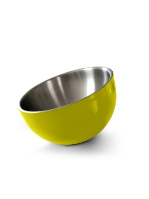 Serving bowl slightly inclined, insulated double wall, yellow, 18cm Serving bowl slightly inclined, insulated double wall, yellow, 18cm