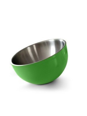 Serving bowl slightly inclined,  insulated double wall,  green,  18cm