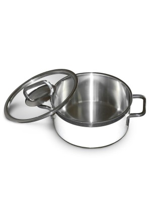 Stew pan including glass lid, round, white, 3.1Ltr Stew pan including glass lid, round, white, 3.1Ltr