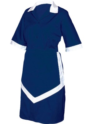 Ladies Housekeeping 3 Piece Navy Blue And White