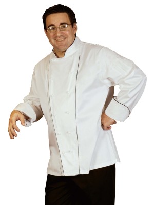 Chef Uniform Egyptian Cotton Exec Dbl Piping Long