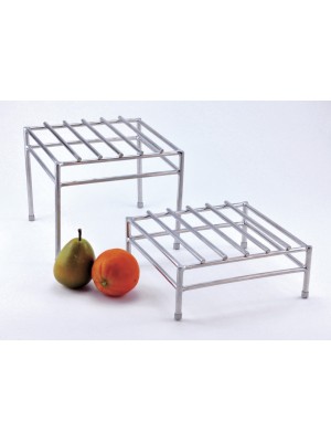 9.5" Square Stainless Steel Tubular Bars Riser w/ Brushed Finish, 8" tall 9.5" Square Stainless Steel Tubular Bars Riser w/ Brushed Finish, 8" tall