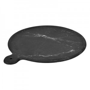 13.5'' Black Carrara Marble Melamine Platter 13.5'' Black Carrara Marble Melamine Platter