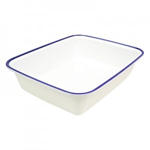 Blue Enamelware Melamine 1/2 Size Dish  3.7L. Blue Enamelware Melamine 1/2 Size Dish  3.7L.