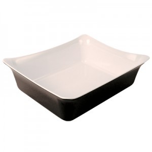 Black/White Melamine 1/2 Sz Fleur Crock /SF 4L Black/White Melamine 1/2 Sz Fleur Crock /SF 4L