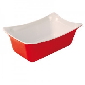 Red/White 1/4 Sz Melamine Fleur Crock  w/SF 2L