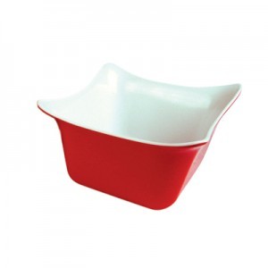 Red/White 1/6 Sz Melamine Fleur Crock  w/SF 1L