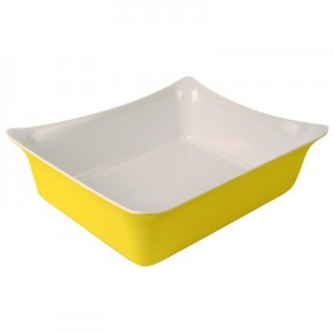 Yellow/White 1/2 Sz Melamine Fleur Crock SF 4L Yellow/White 1/2 Sz Melamine Fleur Crock SF 4L