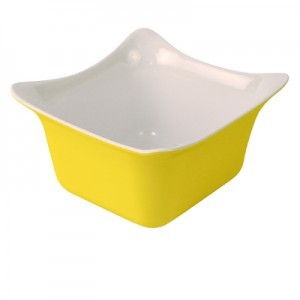 Yellow/White Fleur 1/6 Sz Melamine Crock  SF 1L