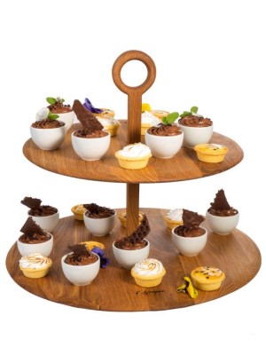 Double Tiered Lazy Susan Weathered Double Tiered Lazy Susan Weathered