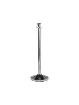 Securit Classic barrier set - chrome - flat head post -100cm & round base 31x31cm Securit Classic barrier set - chrome - flat head post -100cm & round base 31x31cm