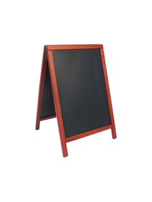 Securit Duplo hard wood pavement chalk board - with lacquered mahogany finish - 55x85cm Securit Duplo hard wood pavement chalk board - with lacquered mahogany finish - 55x85cm